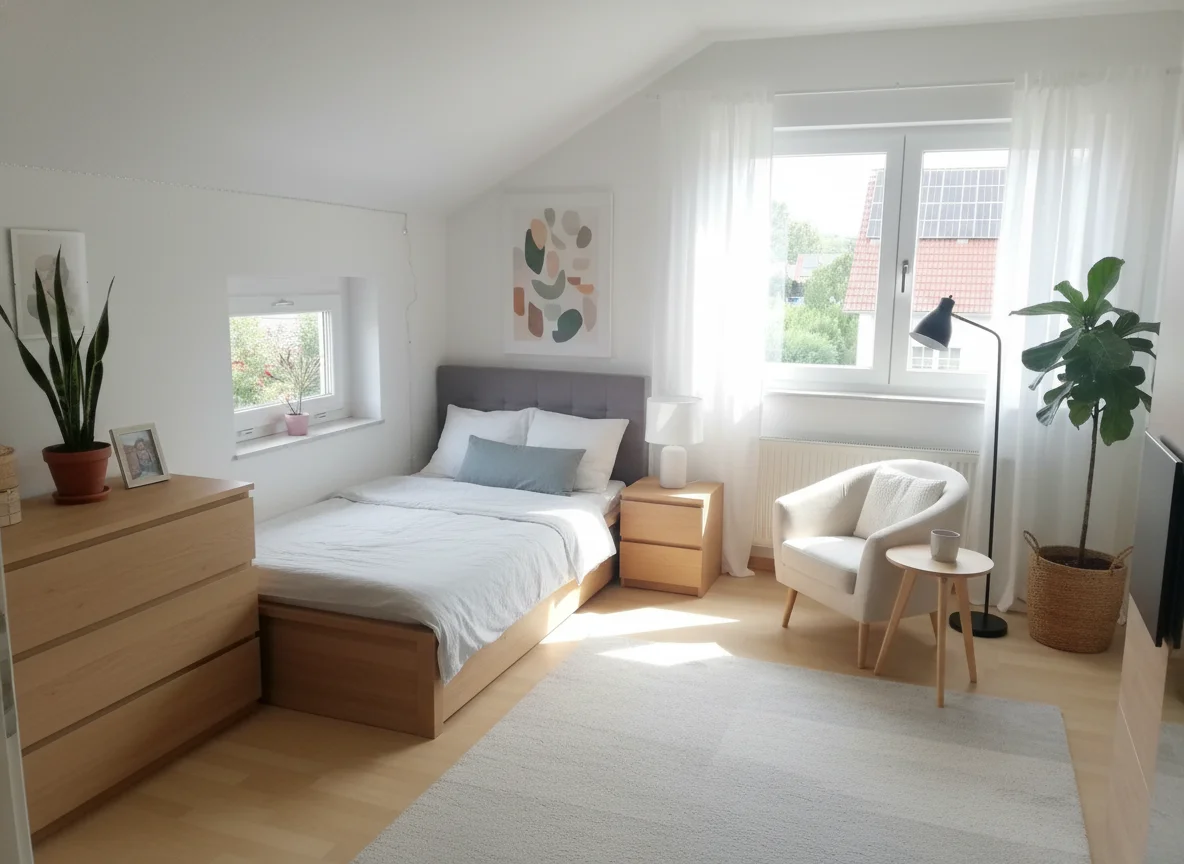 Zimmer nachher - schön eingerichtet